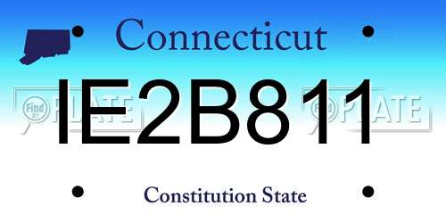 IE2B811 Connecticut License Plate