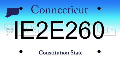IE2E260 Connecticut License Plate