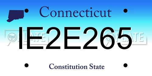 IE2E265 Connecticut License Plate