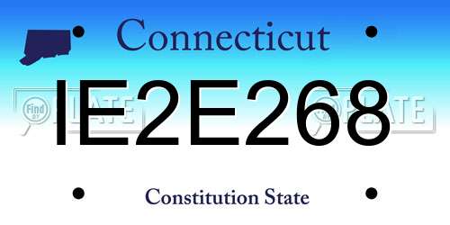 IE2E268 Connecticut License Plate