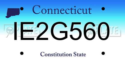 IE2G560 Connecticut License Plate