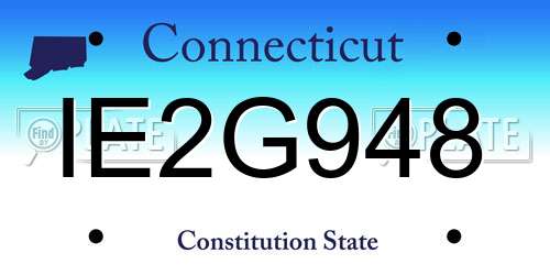 IE2G948 Connecticut License Plate
