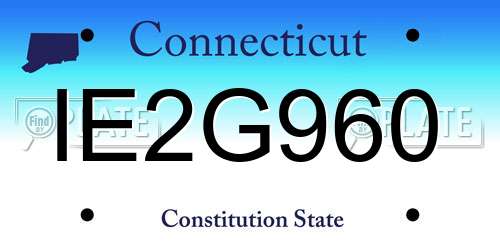 IE2G960 Connecticut License Plate