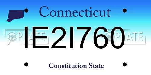 IE2I760 Connecticut License Plate