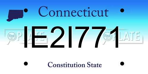 IE2I771 Connecticut License Plate