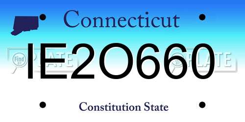 IE2O660 Connecticut License Plate