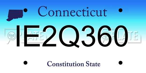 IE2Q360 Connecticut License Plate