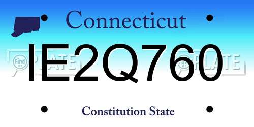 IE2Q760 Connecticut License Plate