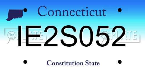 IE2S052 Connecticut License Plate