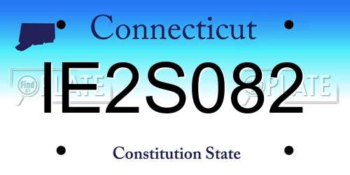 IE2S082 Connecticut License Plate