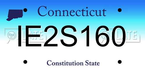 IE2S160 Connecticut License Plate