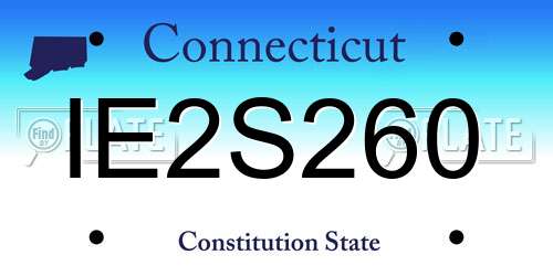 IE2S260 Connecticut License Plate