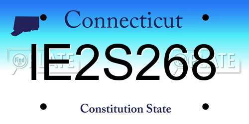 IE2S268 Connecticut License Plate