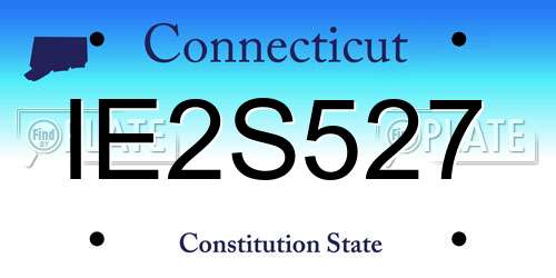 IE2S527 Connecticut License Plate