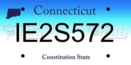 IE2S572 Connecticut License Plate