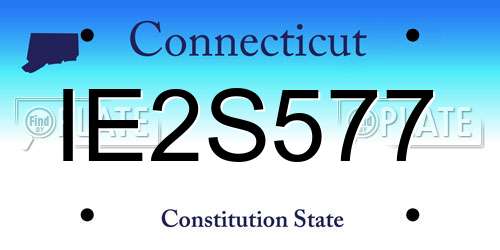 IE2S577 Connecticut License Plate