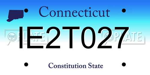 IE2T027 Connecticut License Plate