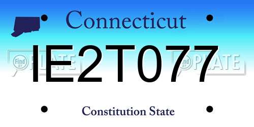 IE2T077 Connecticut License Plate