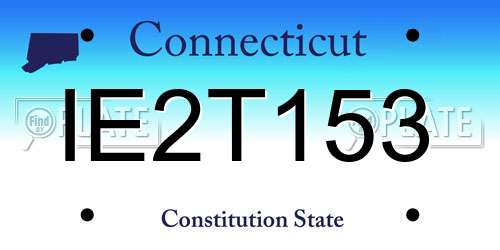 IE2T153 Connecticut License Plate