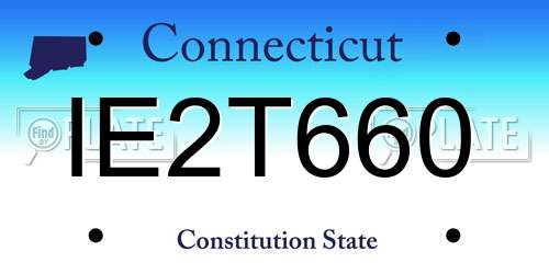 IE2T660 Connecticut License Plate