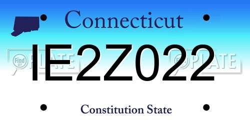 IE2Z022 Connecticut License Plate