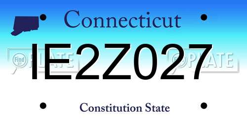 IE2Z027 Connecticut License Plate