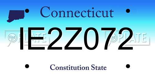 IE2Z072 Connecticut License Plate