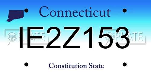IE2Z153 Connecticut License Plate