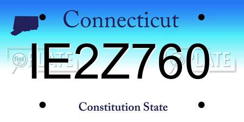 IE2Z760 Connecticut License Plate