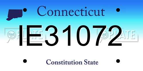 IE31072 Connecticut License Plate