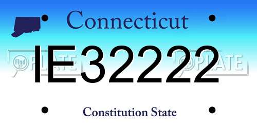 IE32222 Connecticut License Plate