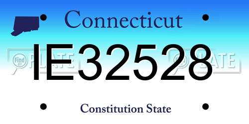 IE32528 Connecticut License Plate