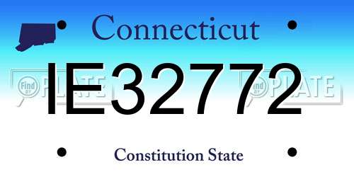 IE32772 Connecticut License Plate