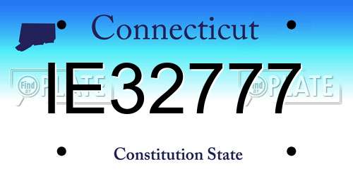 IE32777 Connecticut License Plate