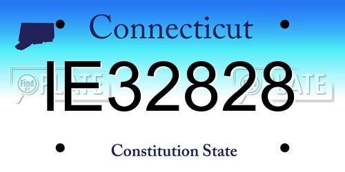 IE32828 Connecticut License Plate