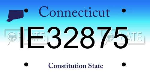 IE32875 Connecticut License Plate