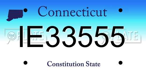 IE33555 Connecticut License Plate
