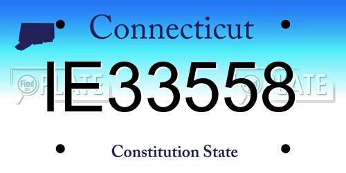 IE33558 Connecticut License Plate