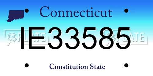 IE33585 Connecticut License Plate