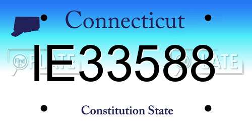 IE33588 Connecticut License Plate
