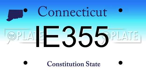 IE355 Connecticut License Plate
