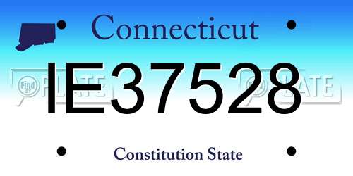 IE37528 Connecticut License Plate