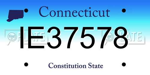 IE37578 Connecticut License Plate