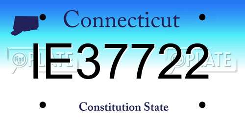 IE37722 Connecticut License Plate
