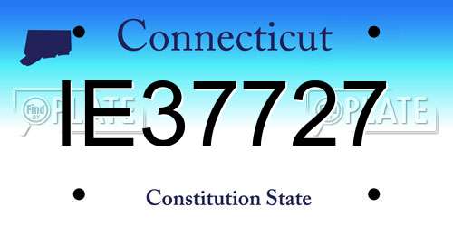 IE37727 Connecticut License Plate