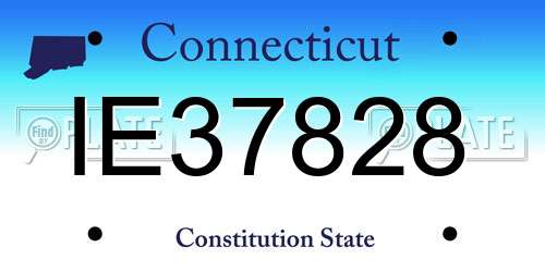 IE37828 Connecticut License Plate