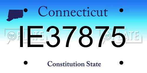 IE37875 Connecticut License Plate