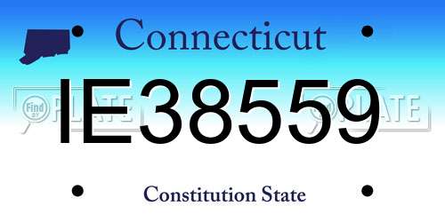 IE38559 Connecticut License Plate