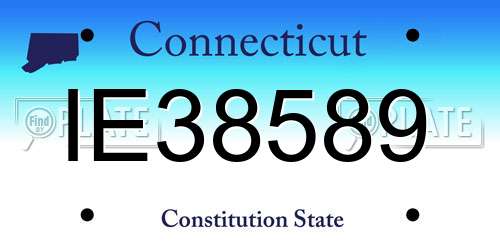 IE38589 Connecticut License Plate