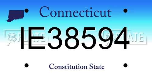 IE38594 Connecticut License Plate